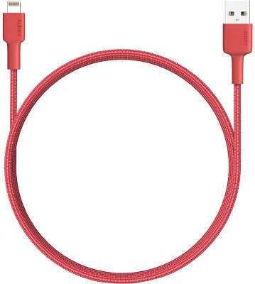 AUKEY BAL3R MFI Lightning 8 pin Sync and Charging Braided Cable 1.2m-Red - Store 974 | ستور ٩٧٤