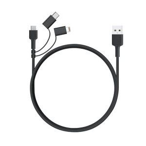 AUKEY BAL5B 3 in 1 MFI Lightning 8 pin Sync and Charging Cable-Black - Store 974 | ستور ٩٧٤