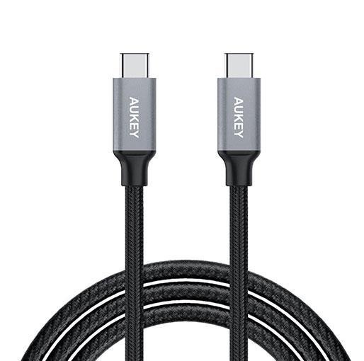 AUKEY CD5G USB 2.0 USB-C to USB-C 1 Meter Cable-Gray - Store 974 | ستور ٩٧٤