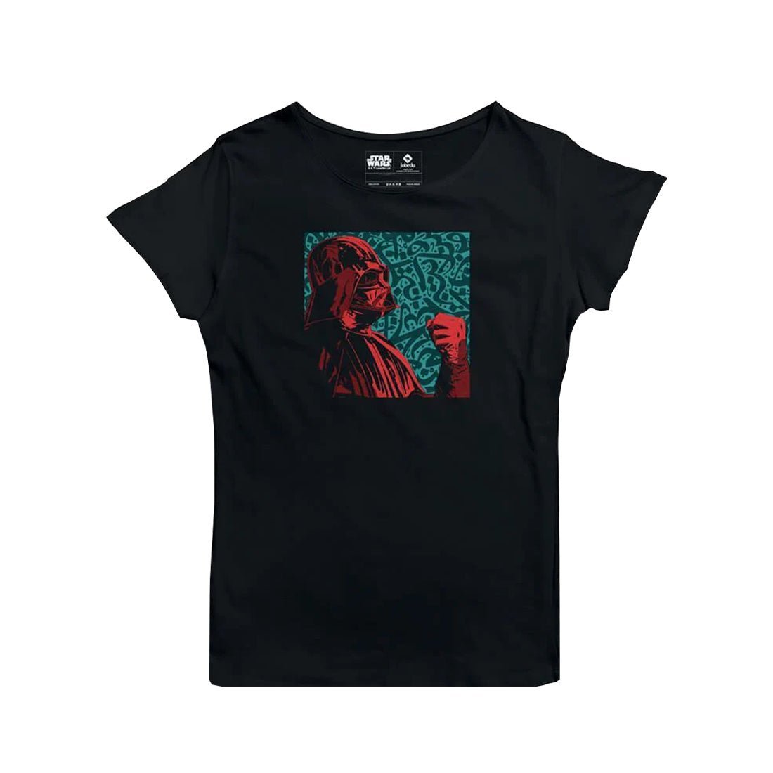 Jobedu Darth Vader Calligraphy Women's T-shirt - Black - تي-شيرت - Store 974 | ستور ٩٧٤