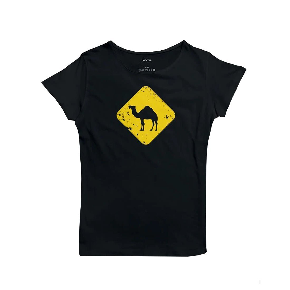Jobedu Camel Crossing Women's T-shirt - Black - تي-شيرت - Store 974 | ستور ٩٧٤