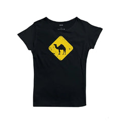 Jobedu Camel Crossing Women's T-shirt - Black - تي-شيرت