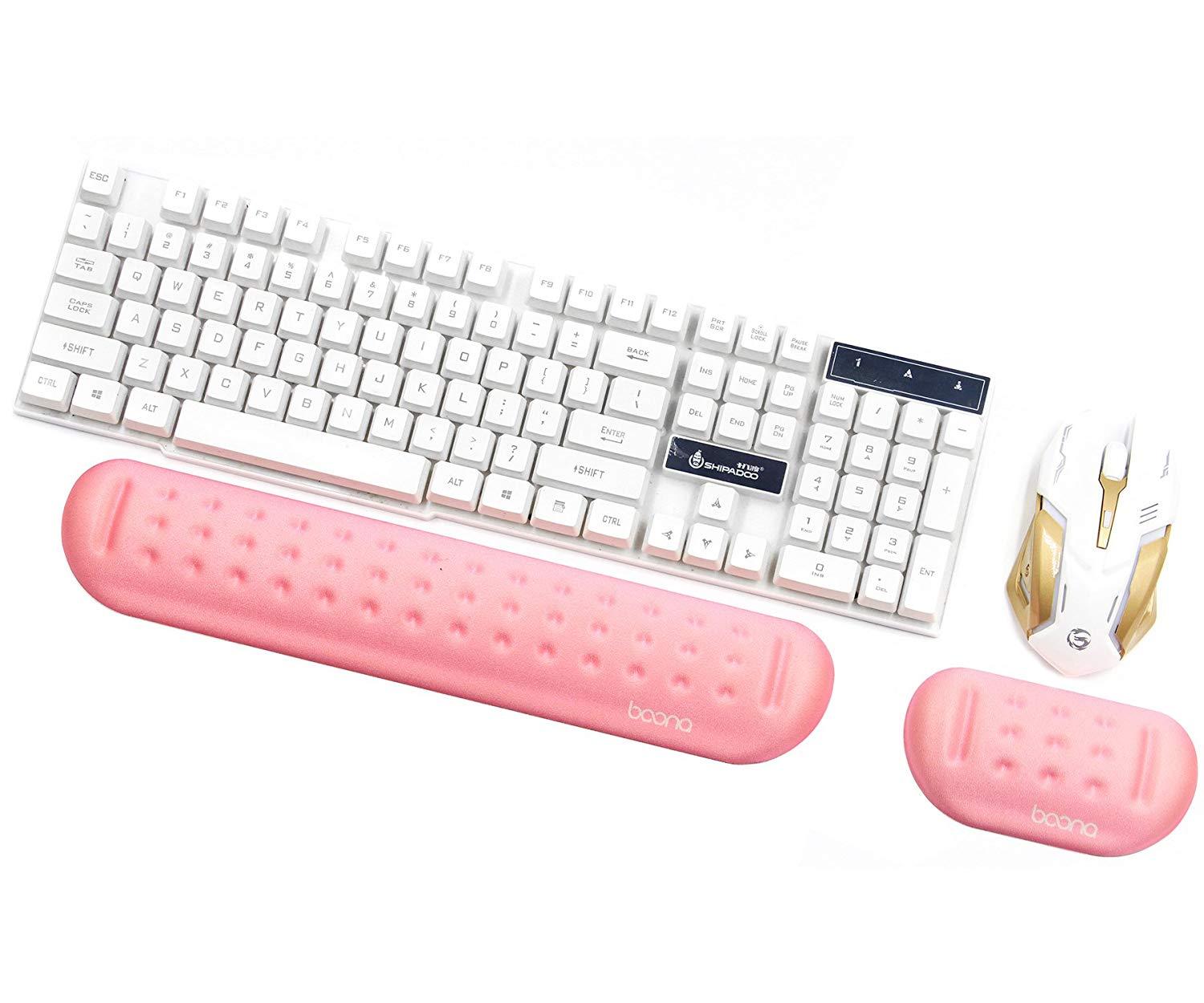 Boona Memory Foam Keyboard Wrist Pad Set - Pink - مسند معصم – Store974 ...