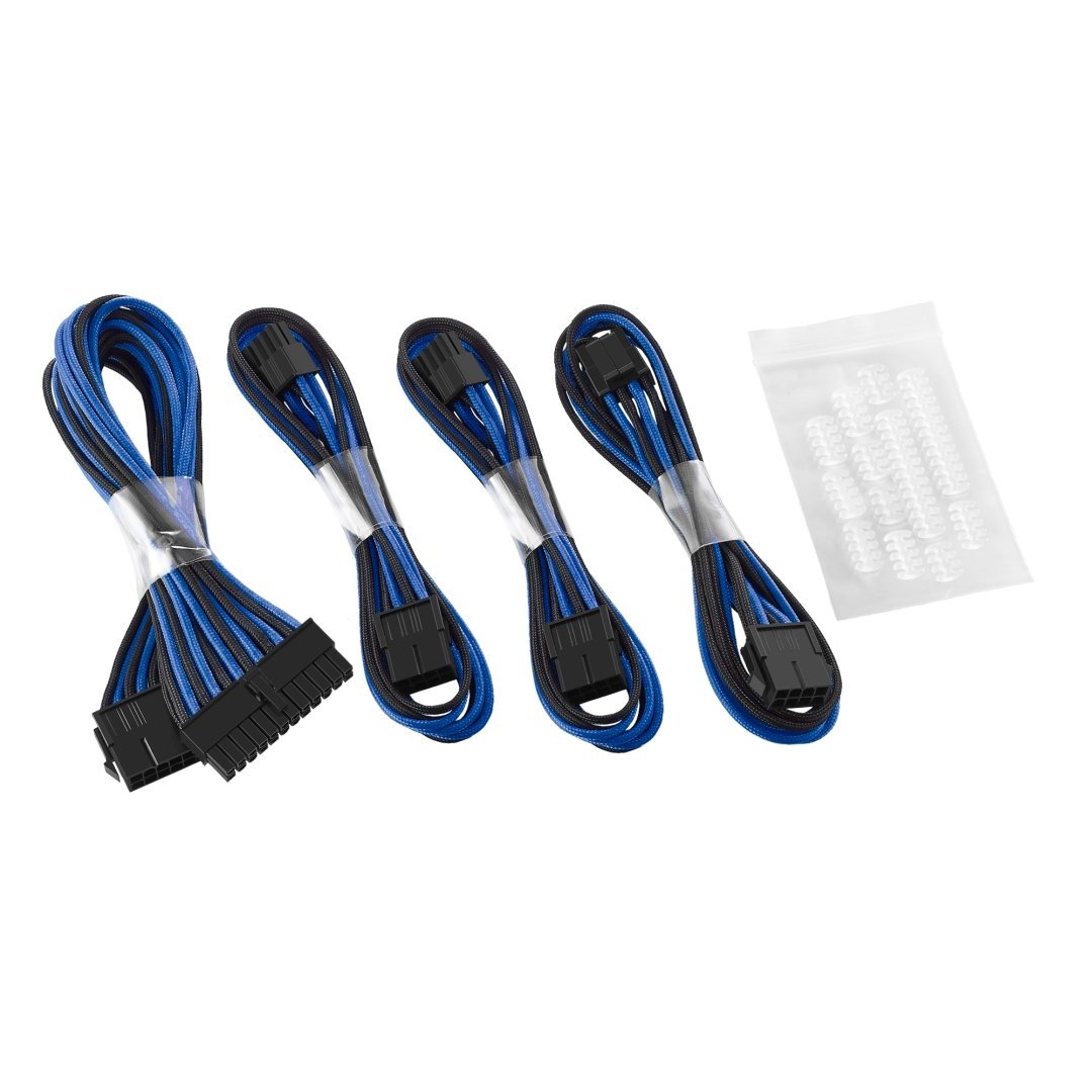 CableMod - Basic ModFlex Dual 6+2 Sleeved Cable Extensions - Black/Blue - كابل CableMod - Basic ModFlex Dual 6+2 Sleeved Cable Extensions - Black/Blue - كابل