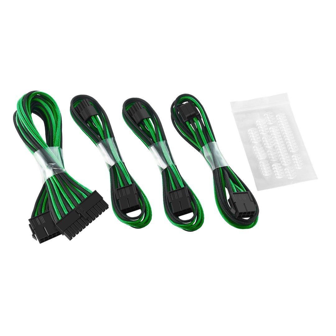 CableMod - Basic ModFlex Dual 6+2 Sleeved Cable Extensions - Black/Green - Store 974 | ستور ٩٧٤