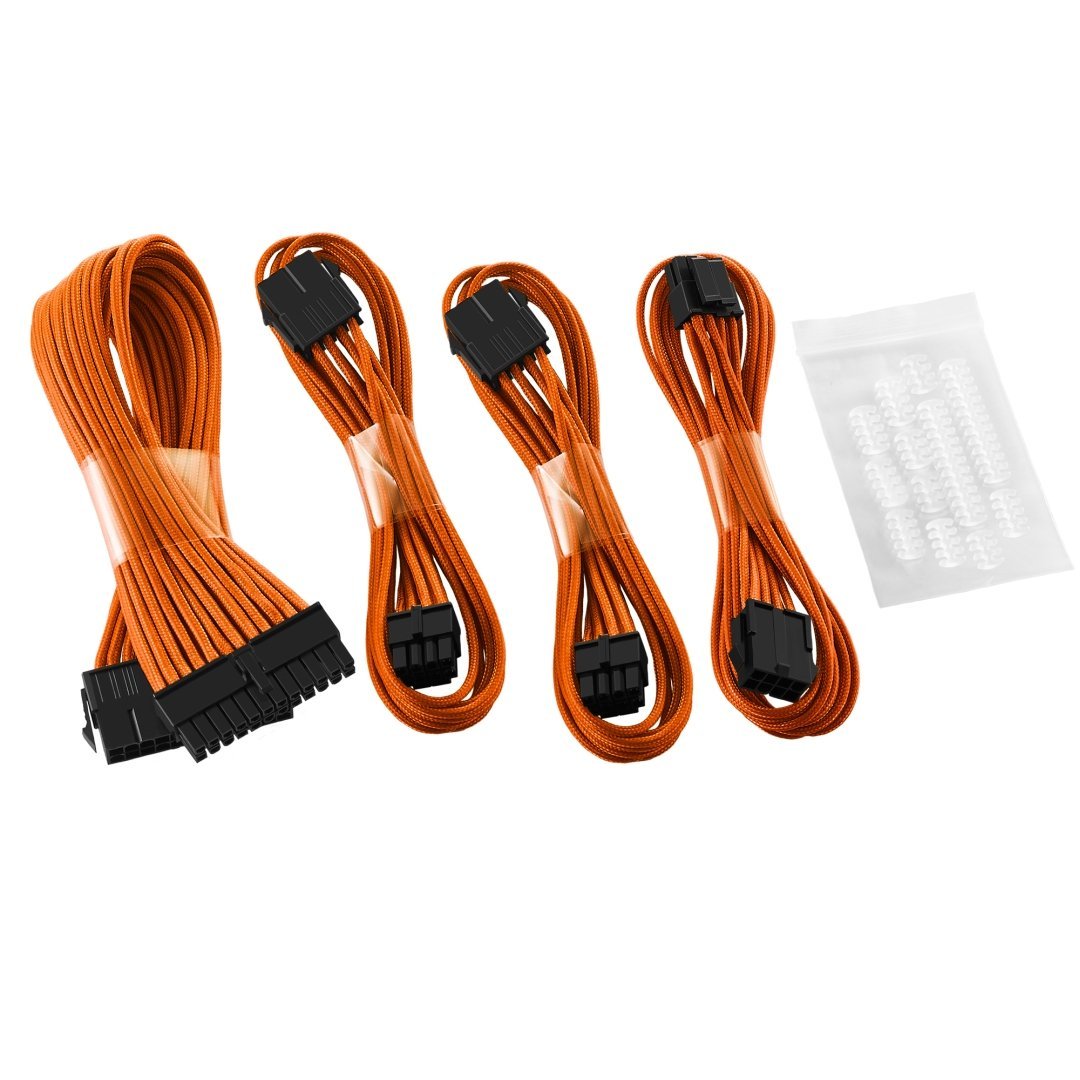 CableMod - Basic ModFlex Dual 6+2 Sleeved Cable Extensions - Orange - كابل