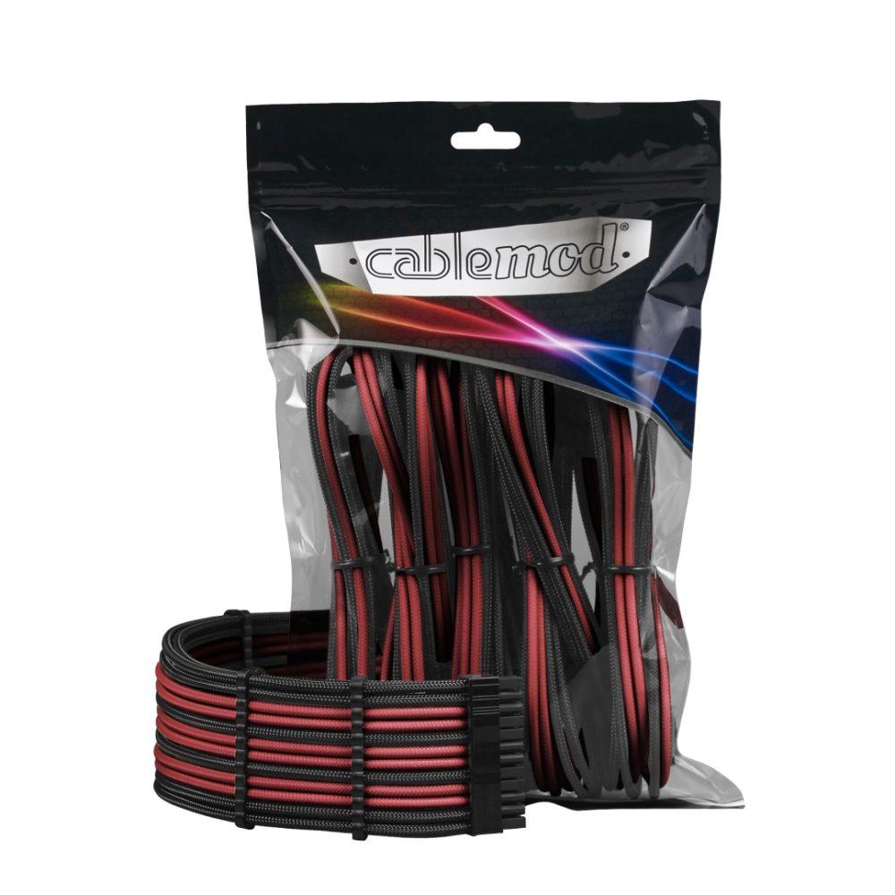 CableMod - ModMesh PRO Dual 8 pin PCI-E Sleeved Cable Extensions - Black/Blood Red - كابل CableMod - ModMesh PRO Dual 8 pin PCI-E Sleeved Cable Extensions - Black/Blood Red - كابل