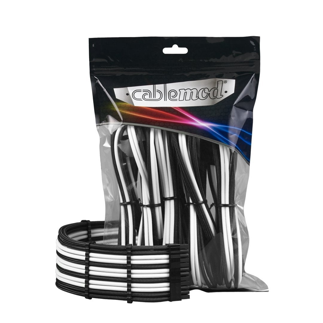 CableMod - ModMesh PRO Dual 8 pin PCI-E Sleeved Cable Extensions - Black/White - Store 974 | ستور ٩٧٤