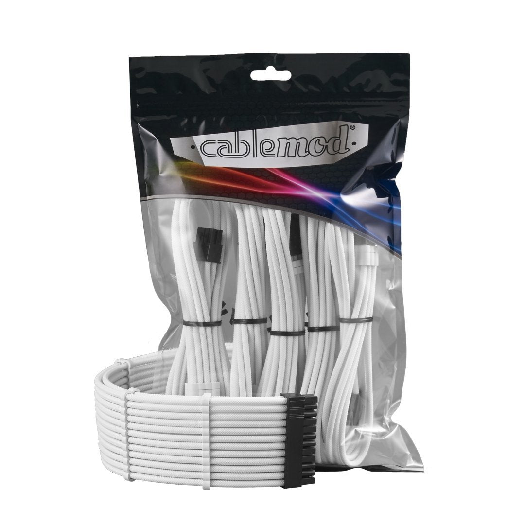 CableMod - ModMesh PRO Dual 8 pin PCI-E Sleeved Cable Extensions - White - كابل CableMod - ModMesh PRO Dual 8 pin PCI-E Sleeved Cable Extensions - White - كابل
