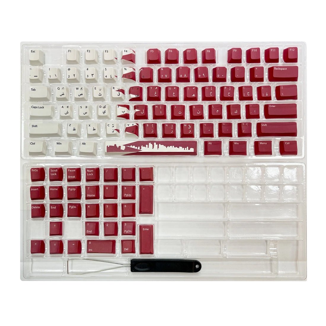 Glitchh PBT Double Shot 108 Keycaps for Mechanical Keyboard - Cherry MX/Qatar Flag - أكسسوار لوحة مفاتيح - Store 974 | ستور ٩٧٤