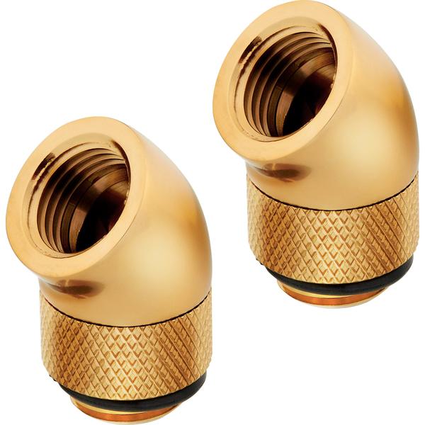 Corsair Hydro X Series 45° Rotary Adapter Twin Pack - Gold - Store 974 | ستور ٩٧٤
