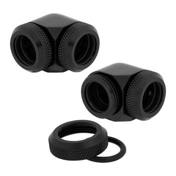 Corsair Hydro X Series XF Hardline 14mm 90 ° ضغط زاوية التوأم حزمة - أسود - و WoصlaT Corsair Hydro X Series XF Hardline 14mm 90 ° ضغط زاوية التوأم حزمة - أسود - و WoصlaT