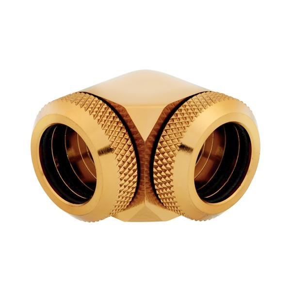 Corsair Hydro X Series XF Hardline 14mm 90° Angled Compression Twin Pack - Gold - Store 974 | ستور ٩٧٤