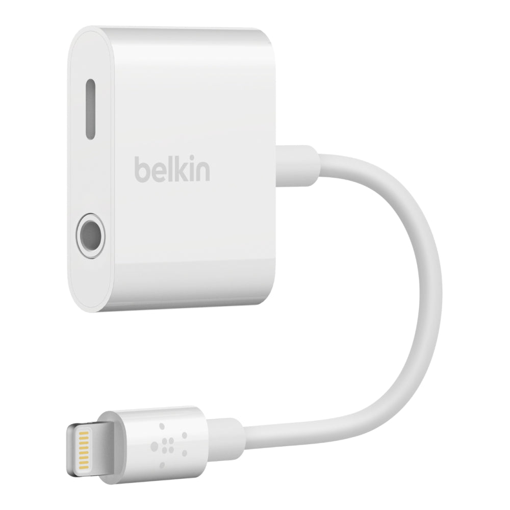 Belkin 3.5mm Audio + Charge RockStar Adapter - White - Store 974 | ستور ٩٧٤