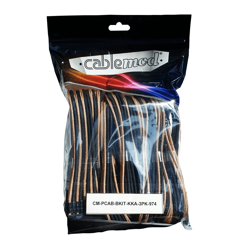 CableMod PRO ModFlex Cable Extension Kit - 974 Edition - BLACK / GOLD - كابل CableMod PRO ModFlex Cable Extension Kit - 974 Edition - BLACK / GOLD - كابل