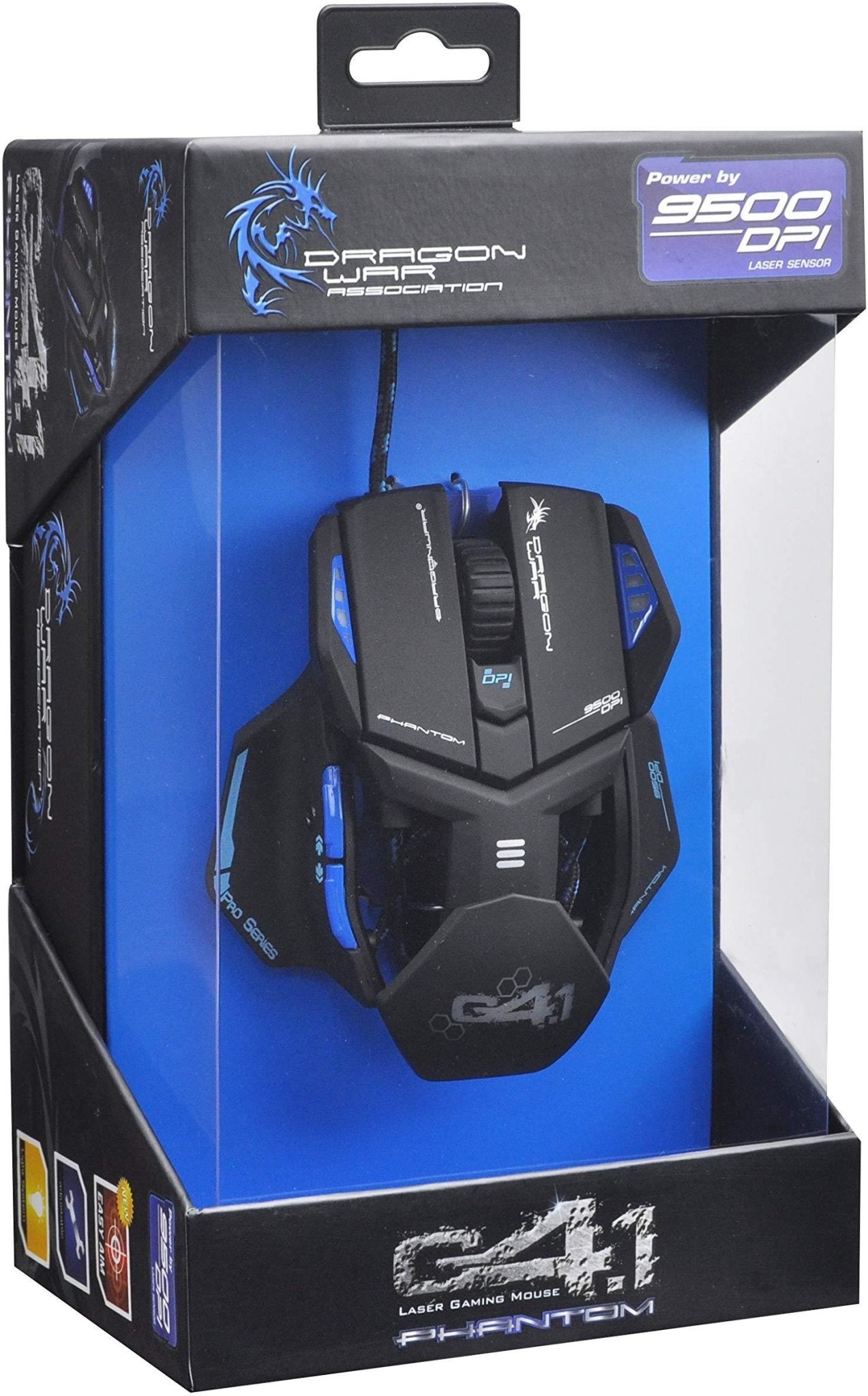 Dragon War ELE-G4.1 Phantom Blue Gaming Mouse - Wired - Store 974 | ستور ٩٧٤