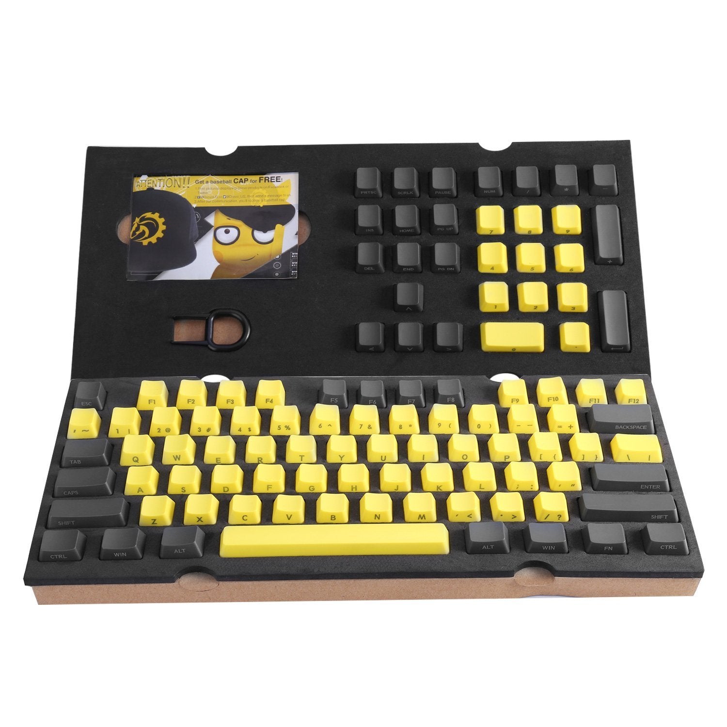 Drevo 104 Key PBT Keycaps - Black/Yellow - Store 974 | ستور ٩٧٤