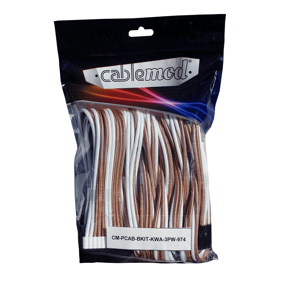 CableMod - ModFlex PRO Cable Extension Kit - 974 Edition - White/Gold - كابل CableMod - ModFlex PRO Cable Extension Kit - 974 Edition - White/Gold - كابل