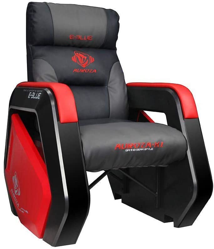 E-BLUE Auroza Gaming Sofa With Movable Scroll Casters - Black/Red - Store 974 | ستور ٩٧٤