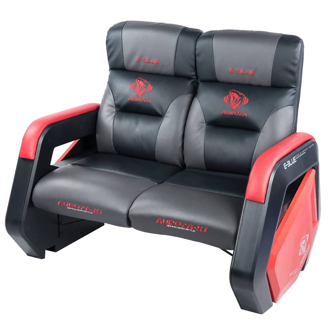 E-BLUE Gaming Double Sofa - Black/Grey/Red - Store 974 | ستور ٩٧٤