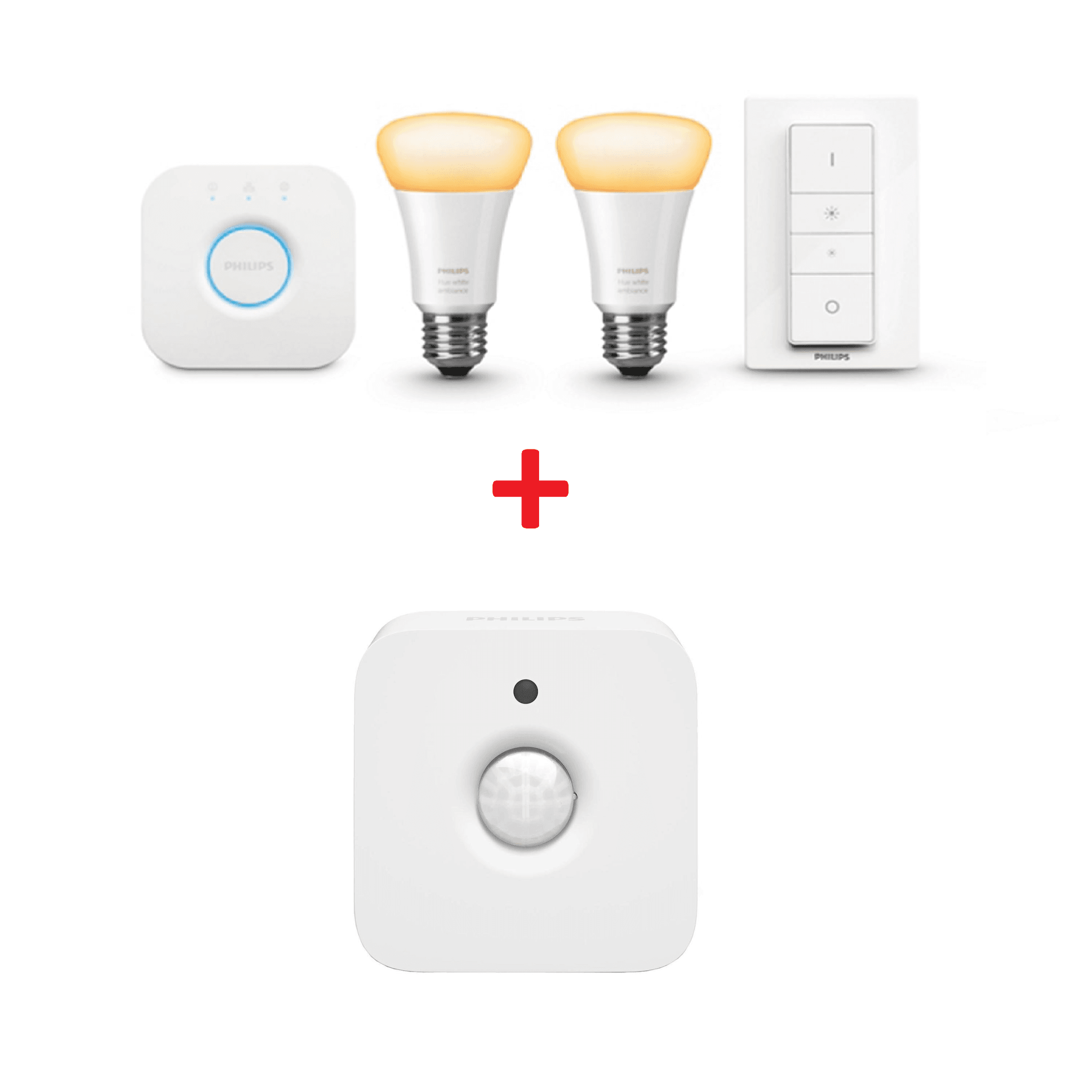 Philips HUE White Ambiance LED Smart Bulb, Starter Kit Bundle w/ Motion Sensor and Daylight Sensor - Store 974 | ستور ٩٧٤