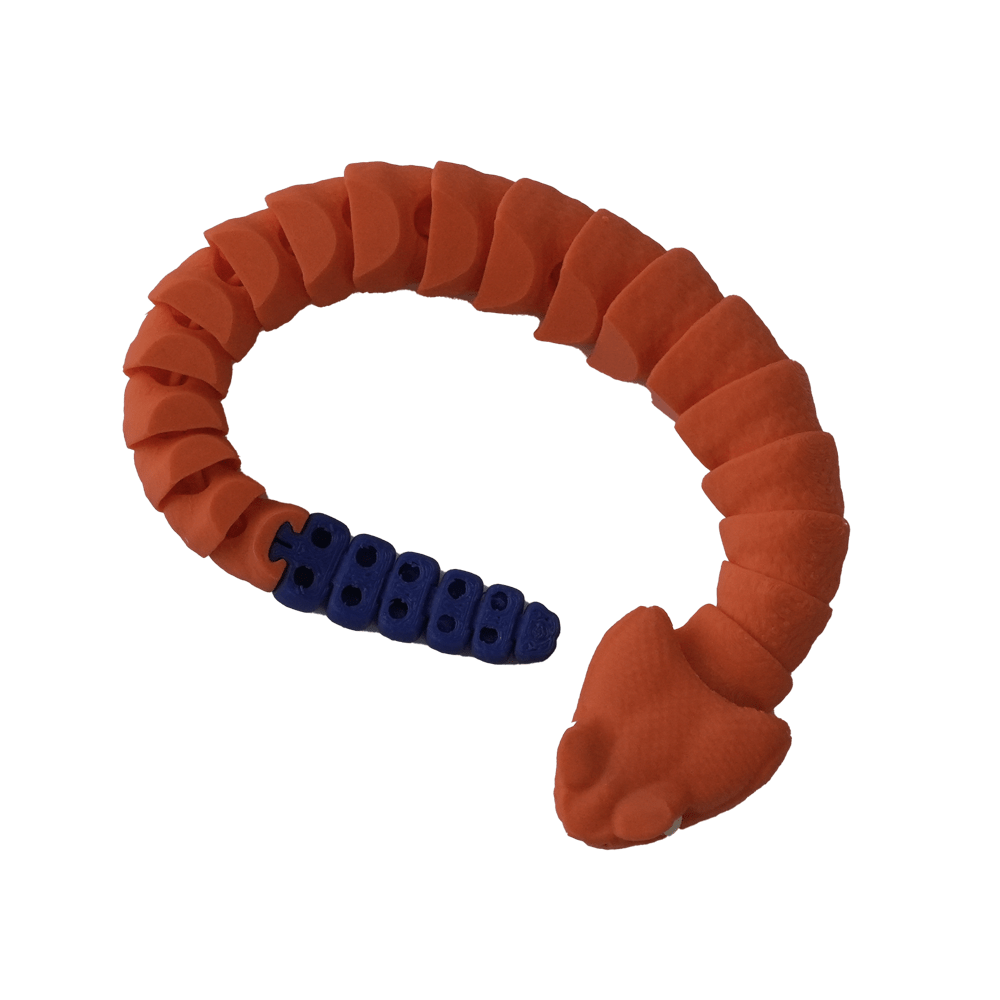 3D Station 3D Printed Mini Snake - Orange & Blue - مجسم ثلاثي الأبعاد - Store 974 | ستور ٩٧٤
