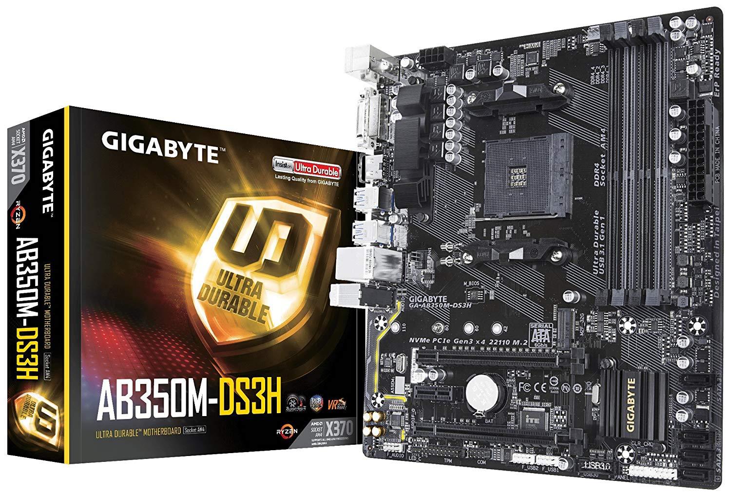 Gigabyte GA-AB350M-DS3H - AMD AM4 Micro-ATX Motherboard - Store 974 | ستور ٩٧٤