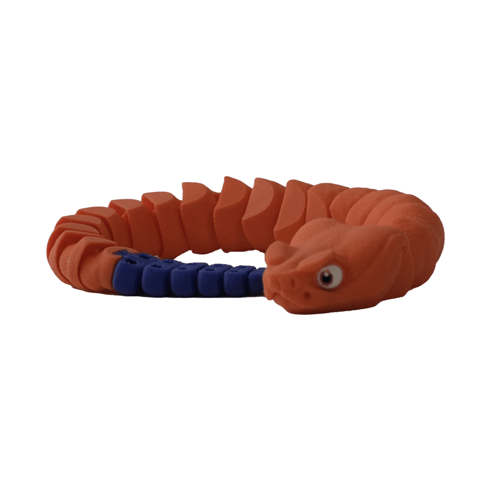 3D Station 3D Printed Mini Snake - Orange & Blue - مجسم ثلاثي الأبعاد - Store 974 | ستور ٩٧٤