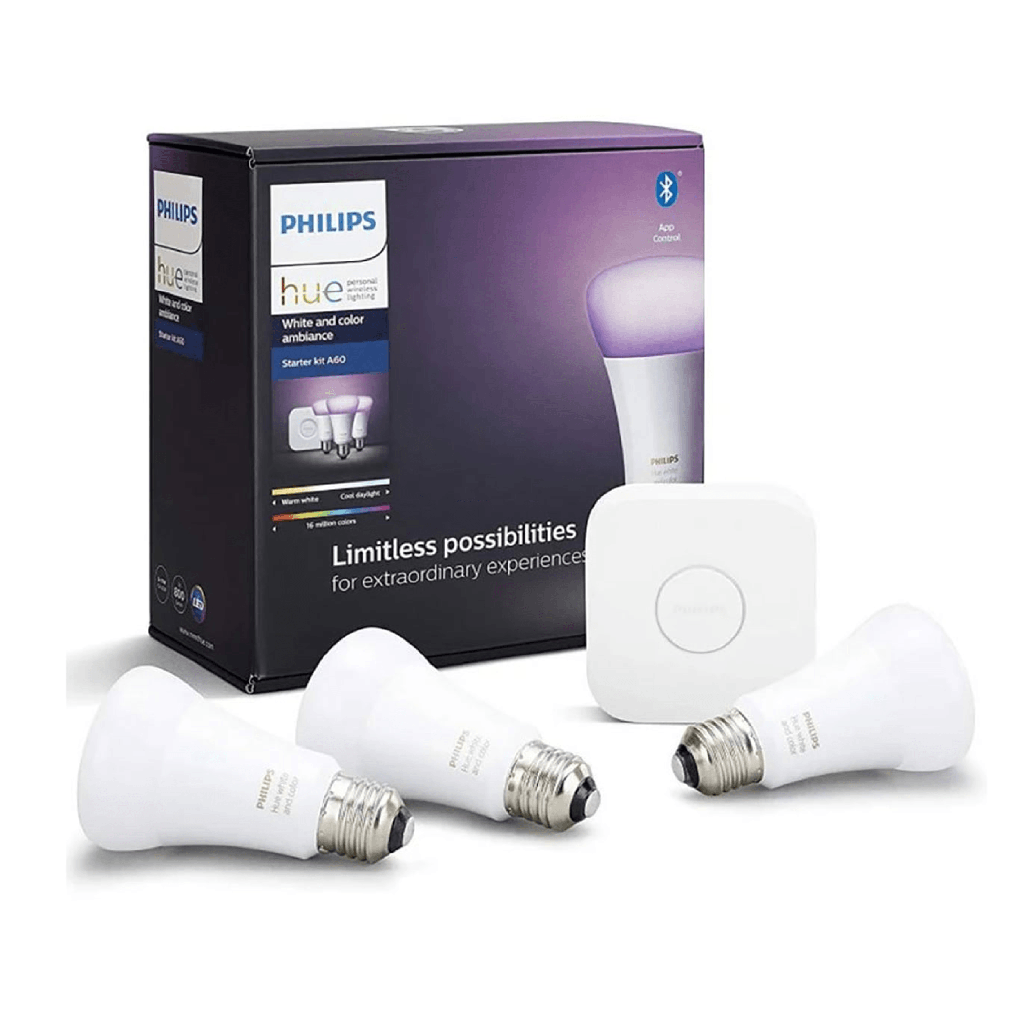 Philips HUE White & Color Ambiance LED Smart Bulb - Starter Kit - Store 974 | ستور ٩٧٤
