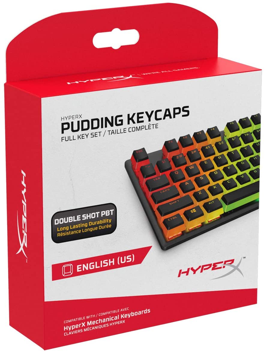 HyperX Pudding PBT Double Shot Keycaps - Full Key Set BLACK - Store 974 | ستور ٩٧٤