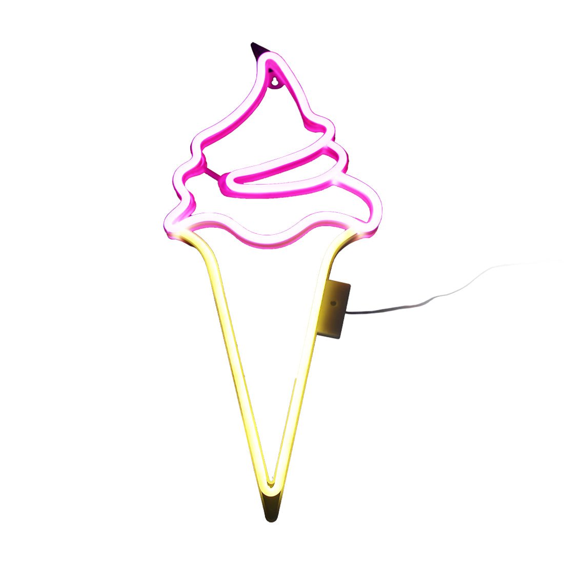 LED Neon Ice Cream - الأصفر والوردي - إضaءة