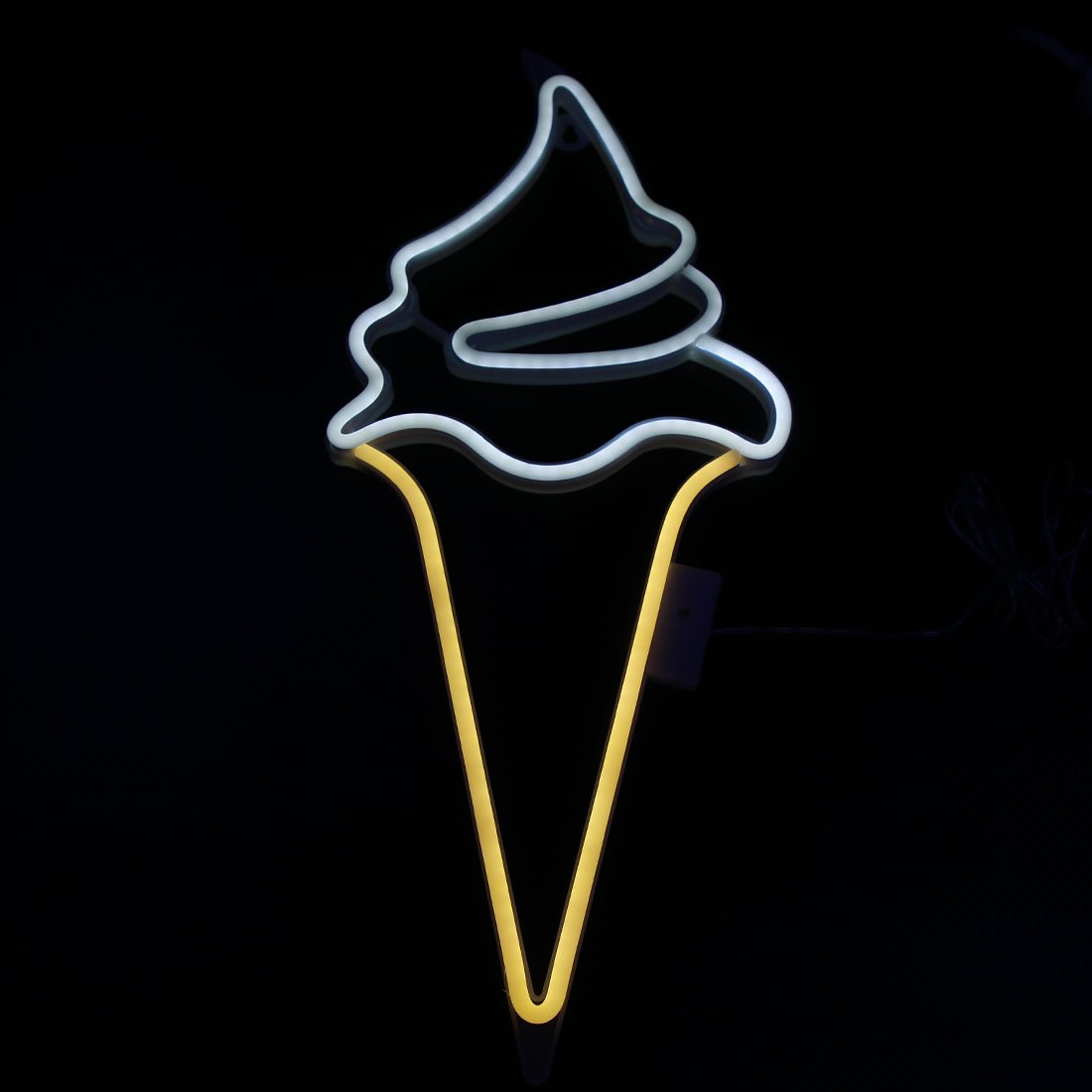 Led Neon Ice cream Shape - Yellow & White - إضاءة - Store 974 | ستور ٩٧٤