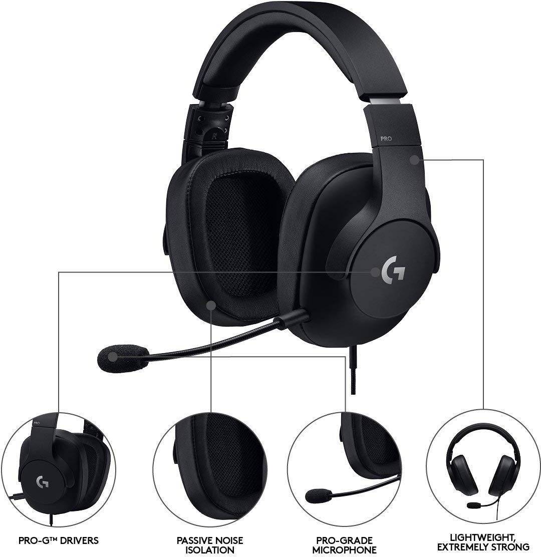سماعة ألعاب سلكية من Logitech G PRO X 7.1 - أسود - سماعة ألعاب سلكية من Logitech G PRO X 7.1 - أسود -