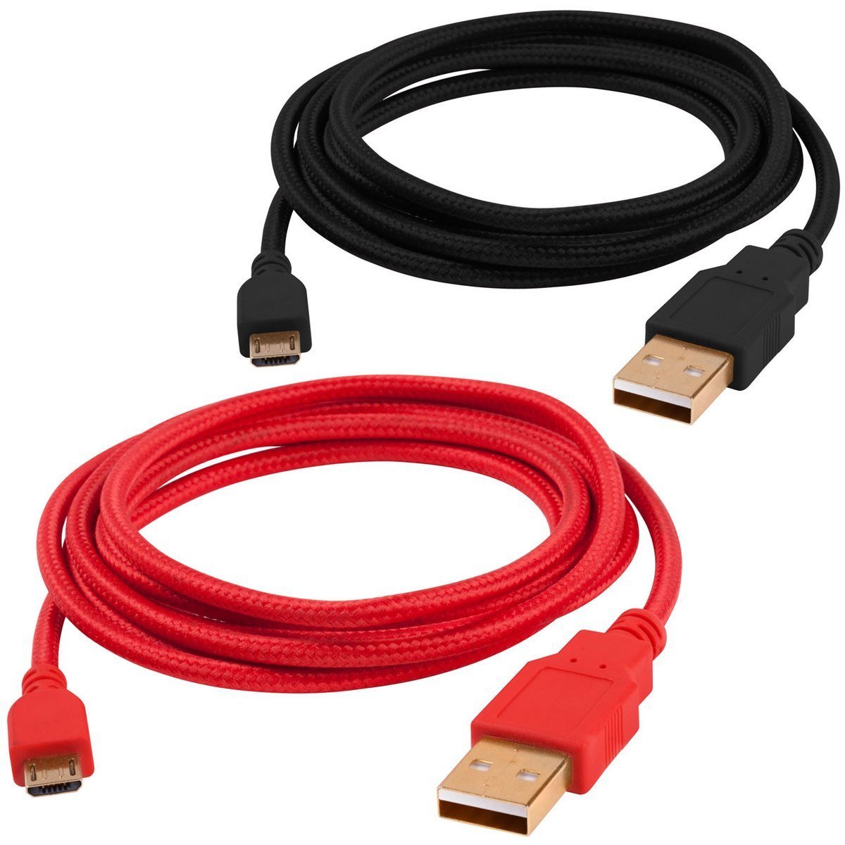 iSound Micro USB Cable - 2 Pack, Red & Black - Store 974 | ستور ٩٧٤