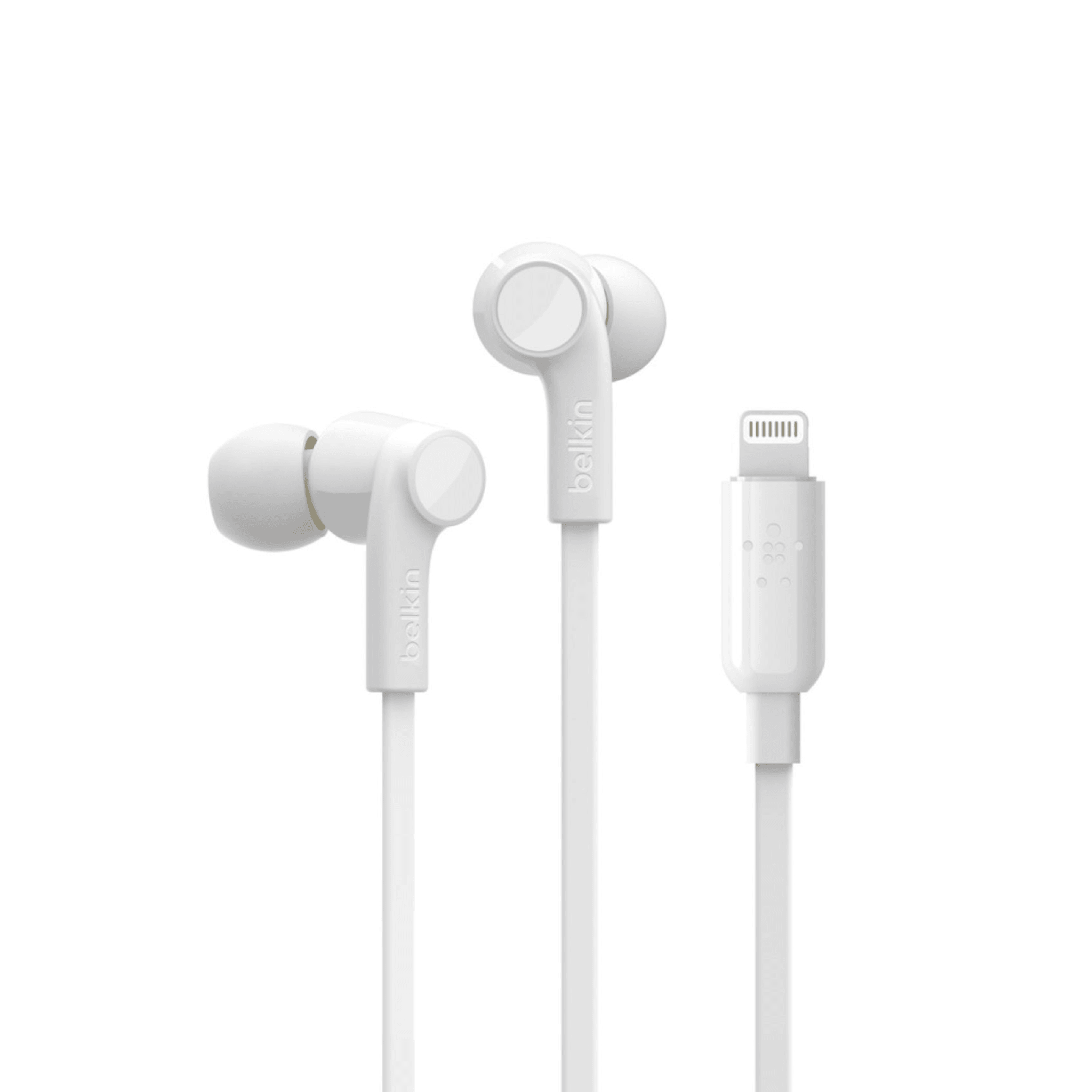 سماعات Belkin Rockstar مع موصل البرق - أبيض - Smauة سماعات Belkin Rockstar مع موصل البرق - أبيض - Smauة
