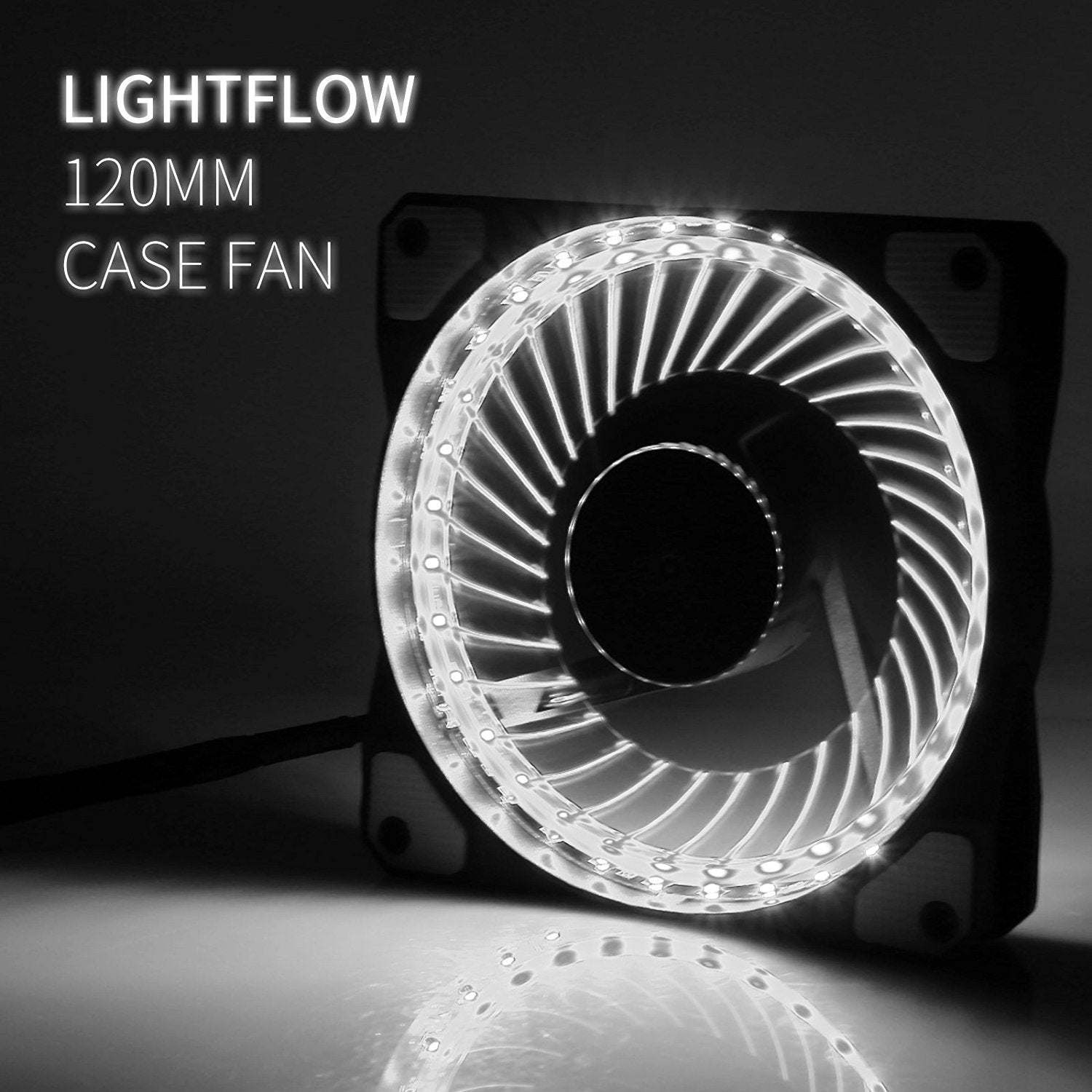 LeaningTech LTC LitFlow 120mm, 32LED AirFlow Case Fans - White - Store 974 | ستور ٩٧٤