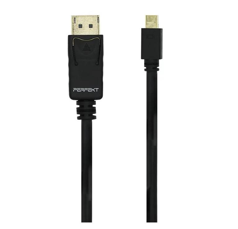 Perfekt Mini DisplayPort to DP, Male to Male 2 Meter Cable - كابل Perfekt Mini DisplayPort to DP, Male to Male 2 Meter Cable - كابل