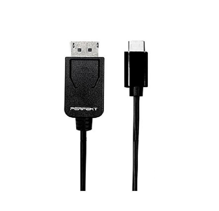 Perfekt Premium USB 3.1 Type-C to DisplayPort 2m - Black - Store 974 | ستور ٩٧٤