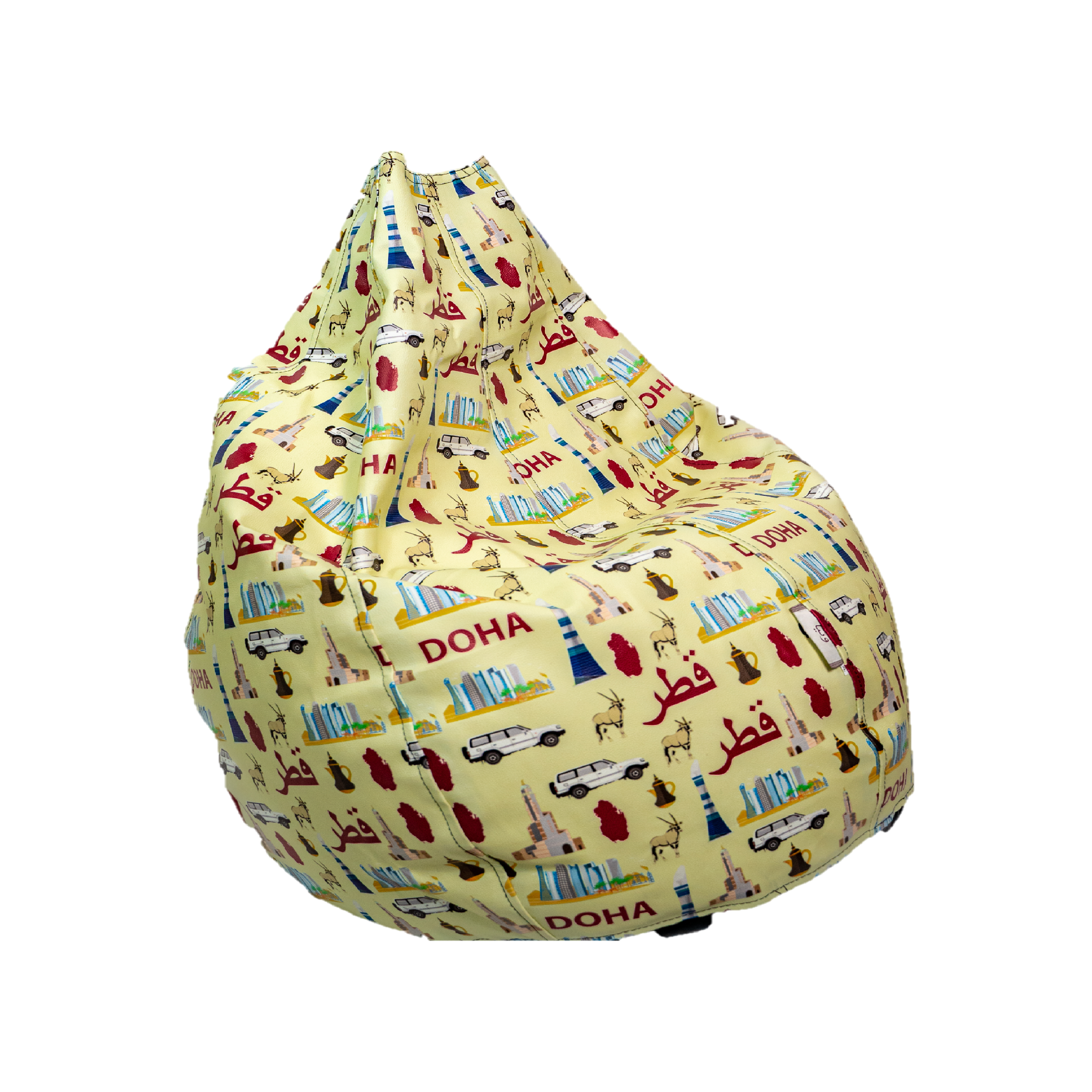 Watiaa Bean Bag (Leatherette) Kids Printed - Doha Design - Store 974 | ستور ٩٧٤