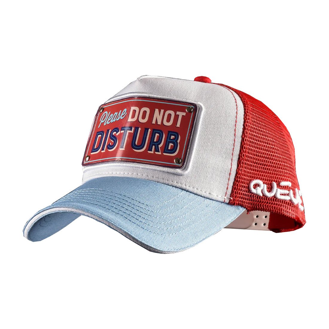 Queue Caps Don’t Disturb Cap - White & Light Blue - قبعة - Store 974 | ستور ٩٧٤