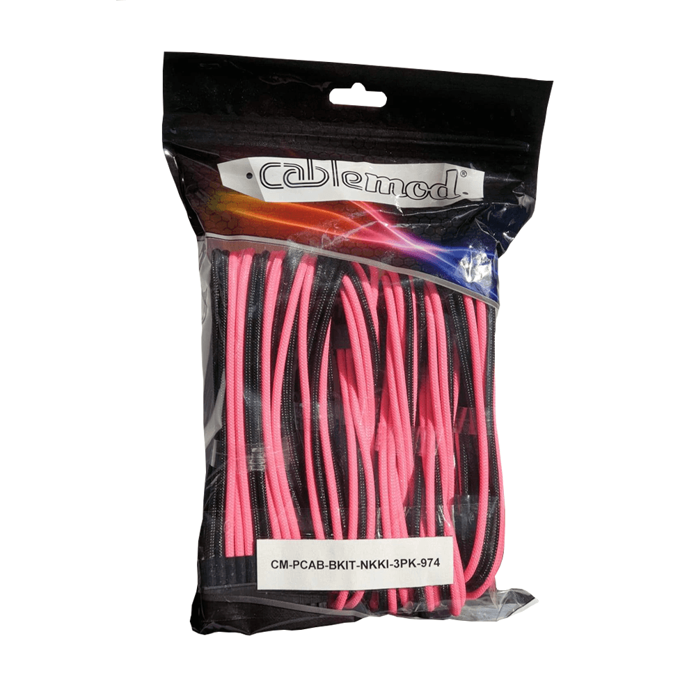 CableMod - ModMesh PRO Cable Extension Kit - 974 Edition - Black/Pink - كابل CableMod - ModMesh PRO Cable Extension Kit - 974 Edition - Black/Pink - كابل