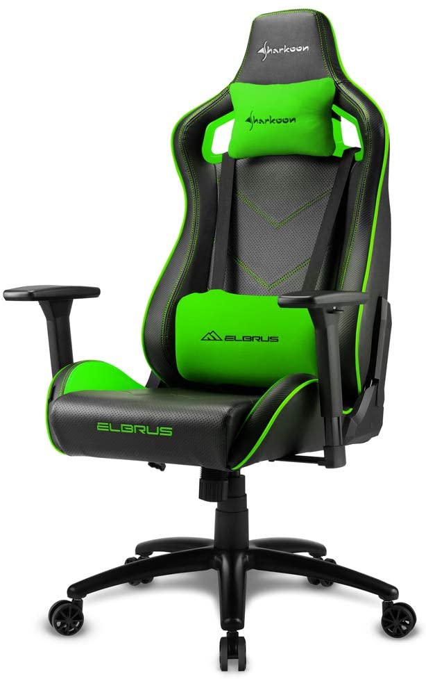 Sharkoon Elbrus 2 Gaming Chair- Black/Green - Store 974 | ستور ٩٧٤