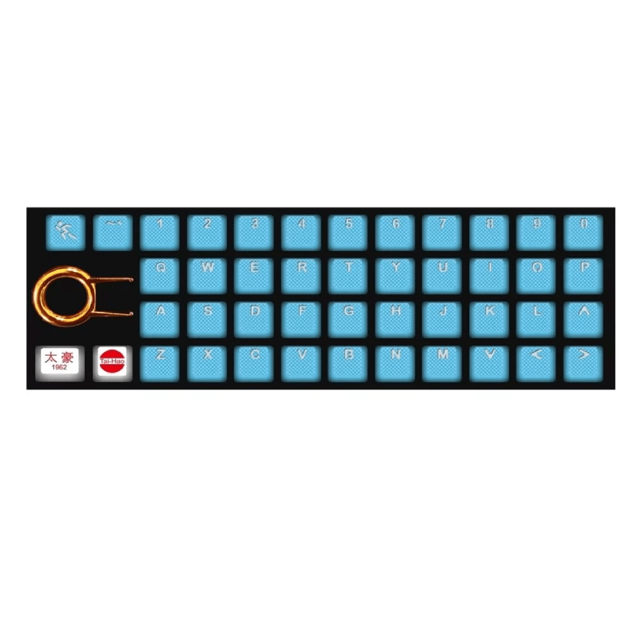 Tai-Hao Abs Double Shot Keycap-42Keys Tpr Rubber Keys - Neon Blue - Store 974 | ستور ٩٧٤