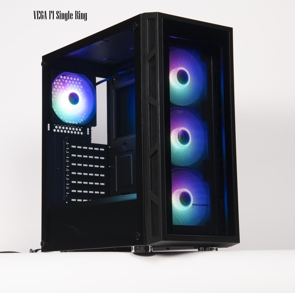 Tecware Vega F1 TG Mid Tower ATX Case - Black - Store 974 | ستور ٩٧٤