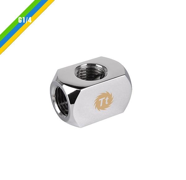 Thermaltake Pacific 4-Way G1/4 Connector Block - Chrome - Store 974 | ستور ٩٧٤