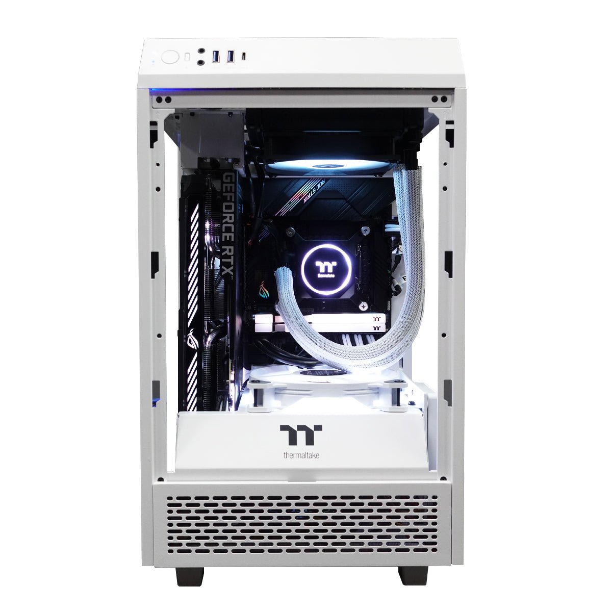 (Pre-Built) Gaming PC Intel Core i5-11600K w/ Asus ROG Strix RTX 3060 OC V2 & Thermaltake Tower 100 Mini - Snow White - Store 974 | ستور ٩٧٤