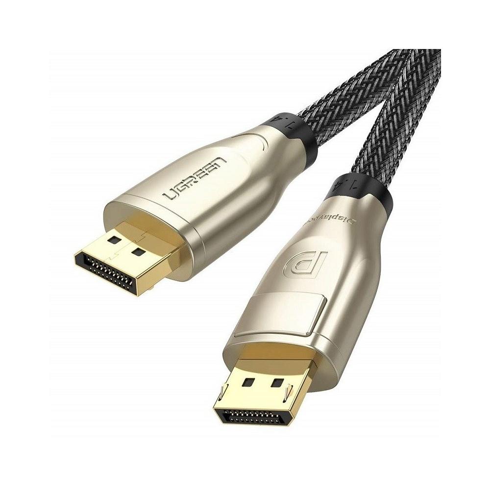 UGREEN 1m 1.4 DP M/M Round Cable Zinc Alloy Shell with Braided - Black - Store 974 | ستور ٩٧٤