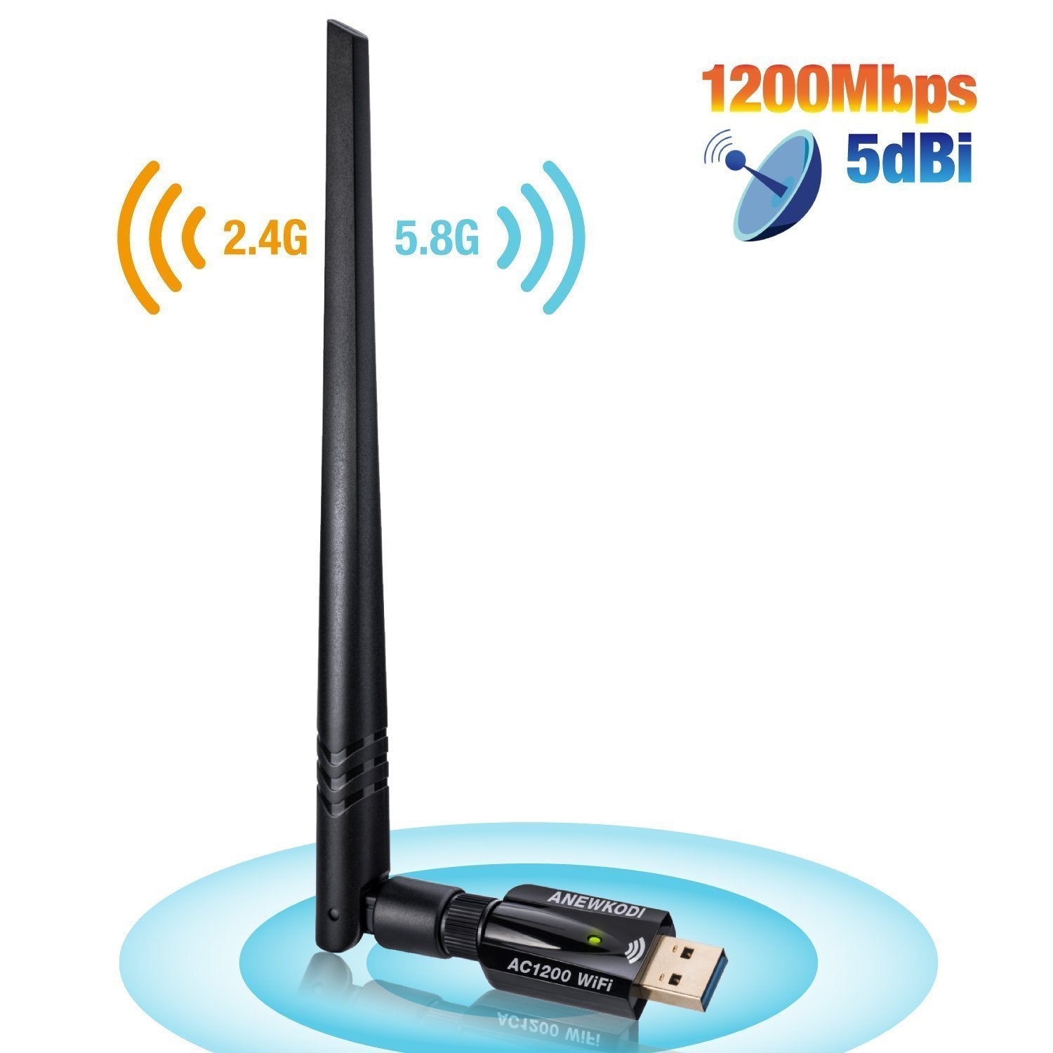 USBNovel WiFi Adapter USB 3.0 AC1200Mbps - Store 974 | ستور ٩٧٤