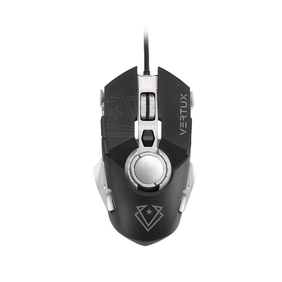 Vertux Cobalt High Accurancy Wired Gaming Mouse - Black/Silver - Store 974 | ستور ٩٧٤