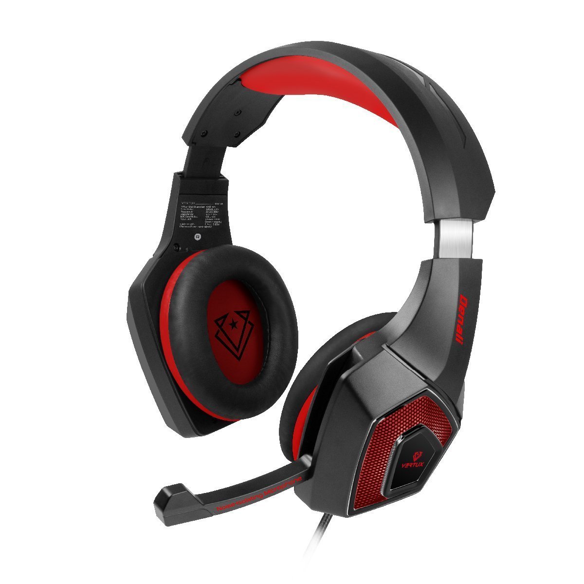 Vertux Denali High Fidelity Surround Sound Gaming Headset - Red - Store 974 | ستور ٩٧٤